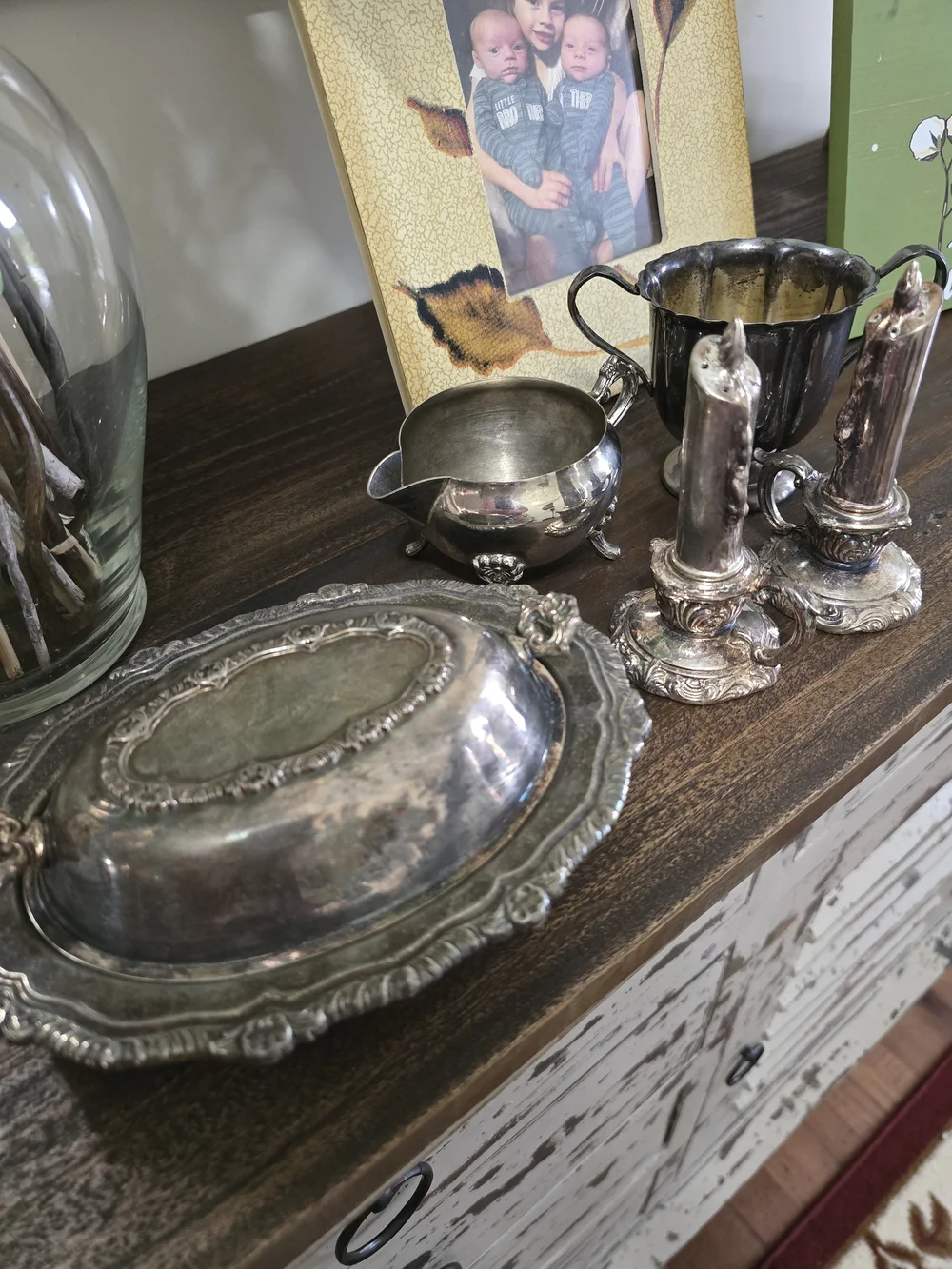 Antique Decorative Covered Dish and Serving Set - Classic Home Dining (1940s)
